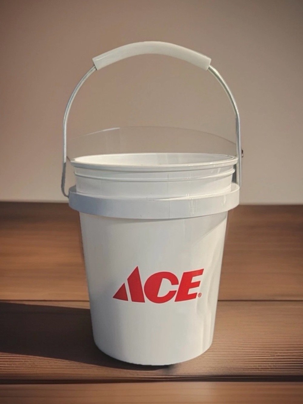 ACE White Plastic Mini Bucket with Red Logo